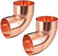 38mm/1.5-inch ID 90 Degree 1.2mm Thick Copper Elbow Short-Turn Copper Pipe Fitting Connector for Plumbing
