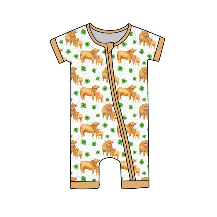 2026 Children's Clothing Long Sleeve Cartoon Zippy Bamboo Fiber Romper Accept Custom logo