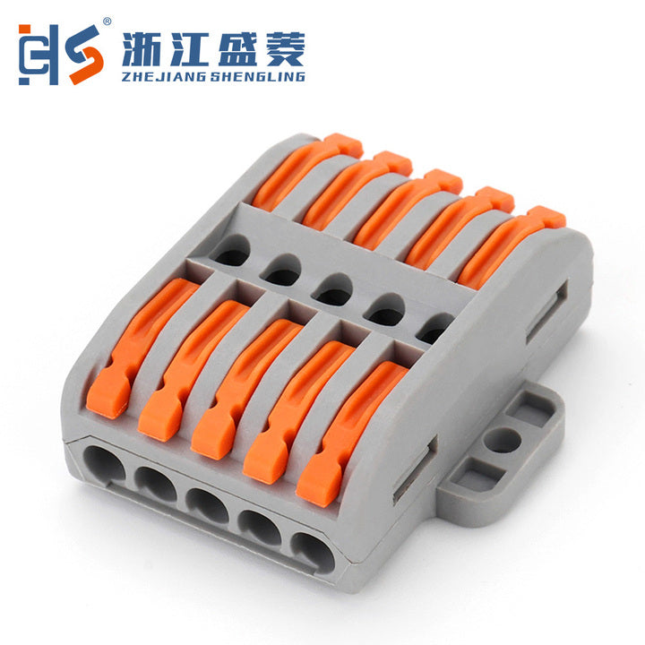-225 Spring Type Wire Connector Terminal Block Tool with Screw Connection Industrial Use 20-8 AWG Copper Brass Contacts