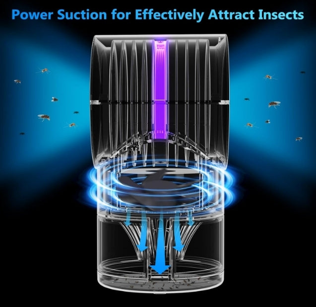 10pcs White Indoor Fruit Fly Trap with Sticky Glue Boards and Bug Light Time Setting Suction for Home Insect Control