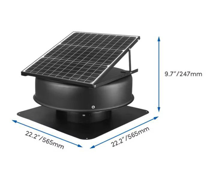 Quietcool 35W Solar Powered Industrial Attic Roof Mounted Vent Exhaust Fan with Smart Thermostat Fan Factory