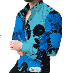 custom silk slim men tee dress shirts casual clothes long sleeve printing shirts for mens fashion shirts