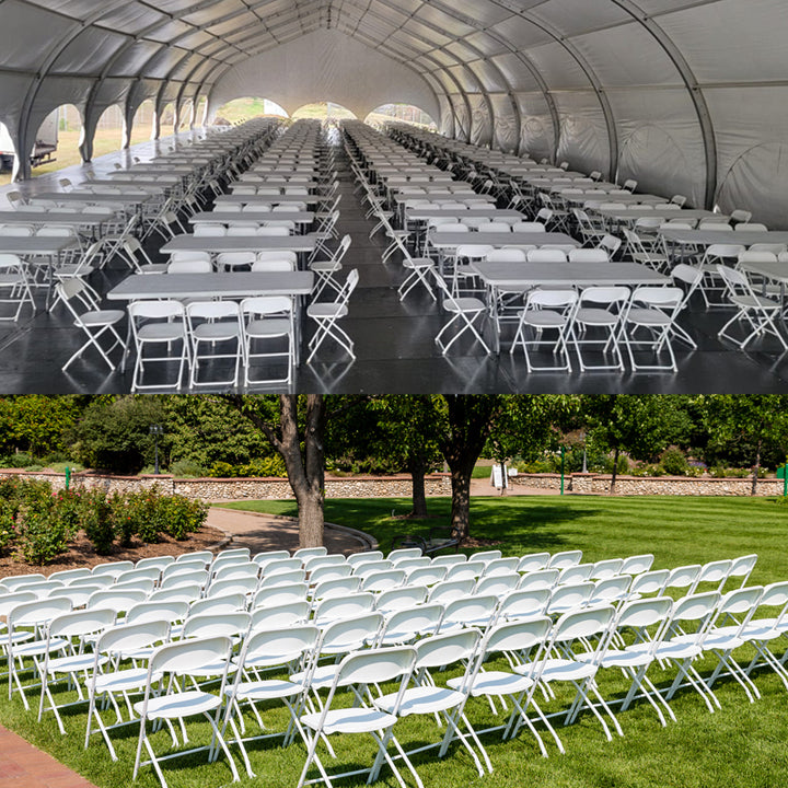 Wholesale Outdoor Furniture Lightweight Plastic Garden Wedding Banquet Restaurant White Folding Chairs for Events and Party