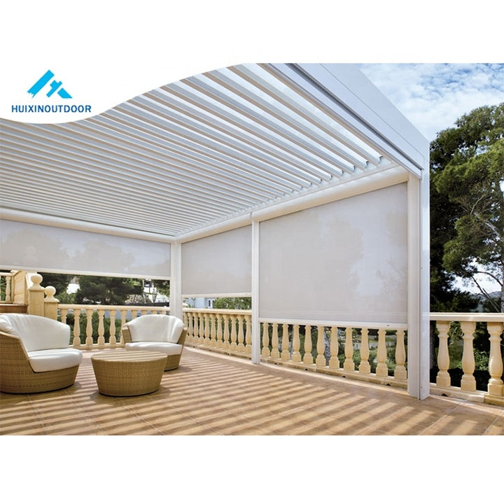 Bioclimatique Wall Mounted Customised Pavilion Screen Frame Mount Patio Gazebo Awning Gazebo Shade Cover Custom Pergola