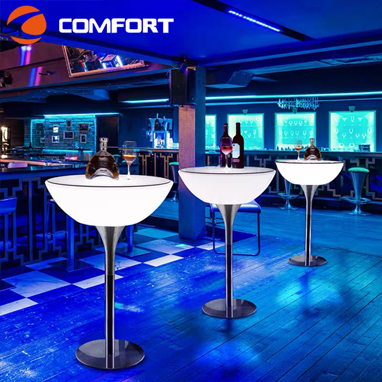 Lounge Furniture Light up Cocktail LED Tables Rotomolding Remote Led Light Led Glowing Custom Bar Waterproof Modern Contemporary