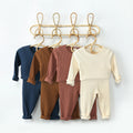 Wholesale Autumn 2Pcs Underwear Long Johns Soft Ribbed Cotton Baby Boys Pajamas Set Pajamas Baby