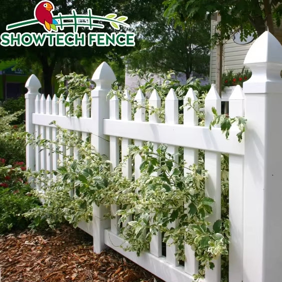 PVC Fence in White 4 ft High Vinyl Picket Fence, Decorative Garden Picket Fencing Panels, Plastic PVC Gardening Fences