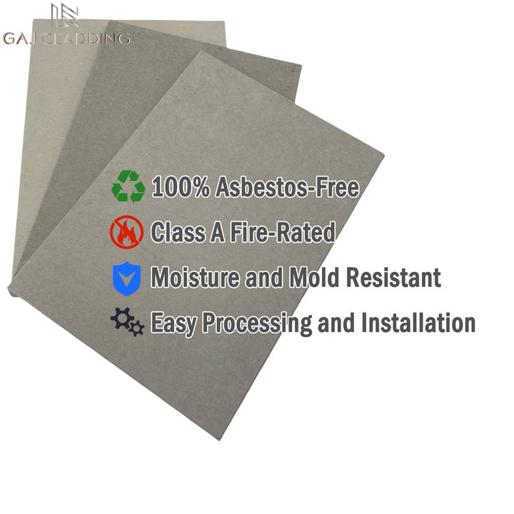 Moistureproof House Building Exterior Wall Cladding Fair-Faced Concrete Fiber Cement Boards for Outdoor Curtain Wall