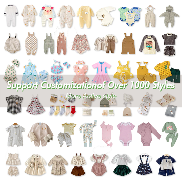 New Customization Color Size Newborn Baby Clothes Rib Cotton Baby Pajamas Knotted Gowns Long Sleeve Gray Bamboo with Hat