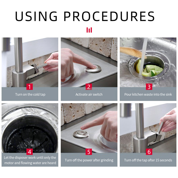Powerful 400W DC Motor Low Noise Stainless Steel Electric Food Waste Composter Multigrind Technology Continuous Garbage Disposal