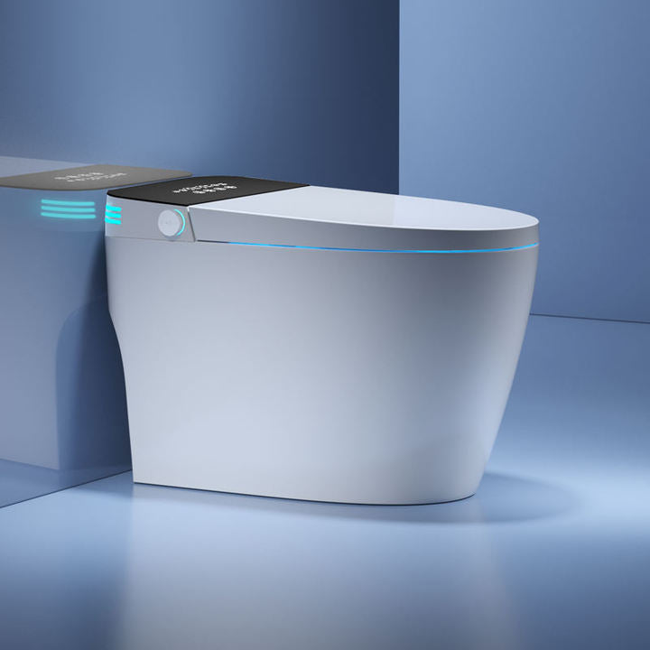 Floor Mounted Wc Intelligent Toilet Automatic Operation Flush Bon Cau Thong Minh Auto Open Sensor One Piece Smart Bidet Toilet