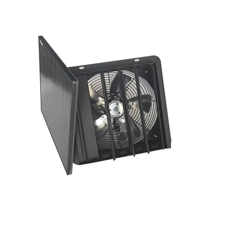 China Manufacturer Vent Goods Super Air15V Brushless Solar Wall Mount Kitchen and Bathroom Exhaust Fan DC Motor