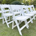 Wholesale Outdoor Dining Restaurant Chair Banquet Wedding and Party White Wimbledon Resin Folding Chairs for Events