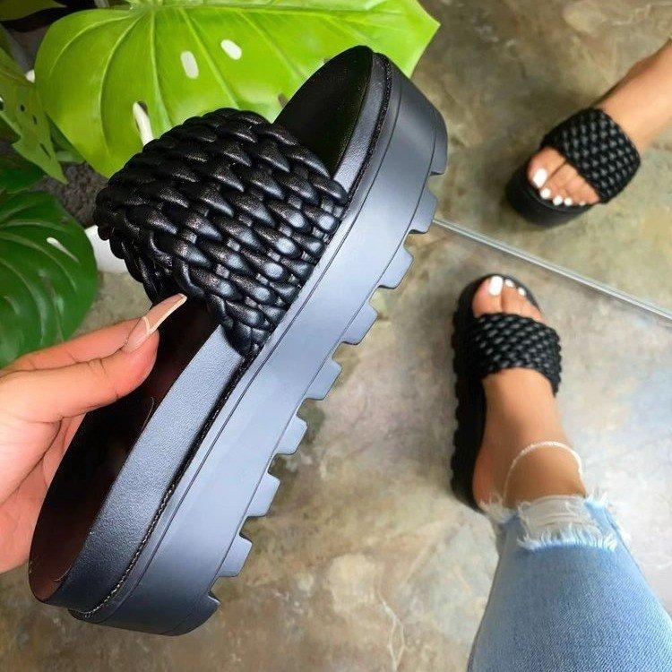 ins hot sale thick sole wedge design high heel sandals wholesale ladies shoes women heels