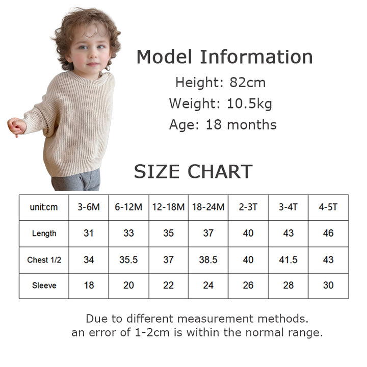 Wholesale 100% Organic Cotton Baby Pullovers Knitwear Winter Toddler Kids Clothes Plain Knitted Children Baby Sweaters