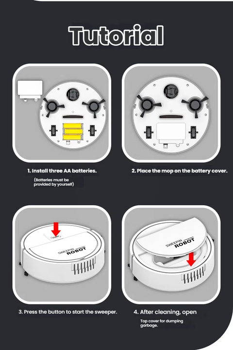 Household Battery Automatic Cleaning Dust Collector Mopping Home Robot Vacuum Cleaner