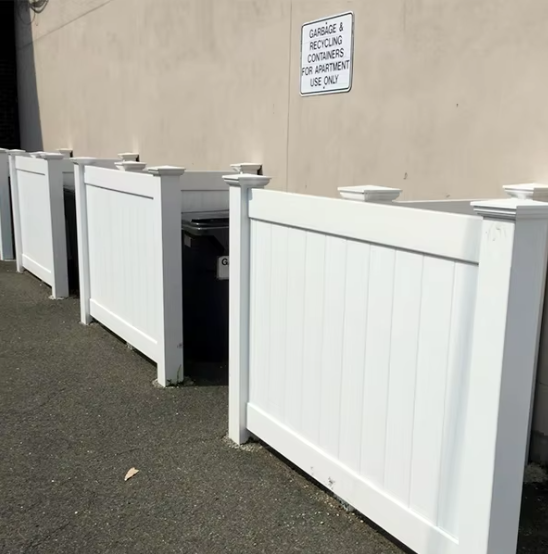 Vinyl Garbage Shelter, PVC Trash Can Enclosure, Vinyl Fencing Solutions for YourOutdoor Space , Outdoor Trash Can Storage