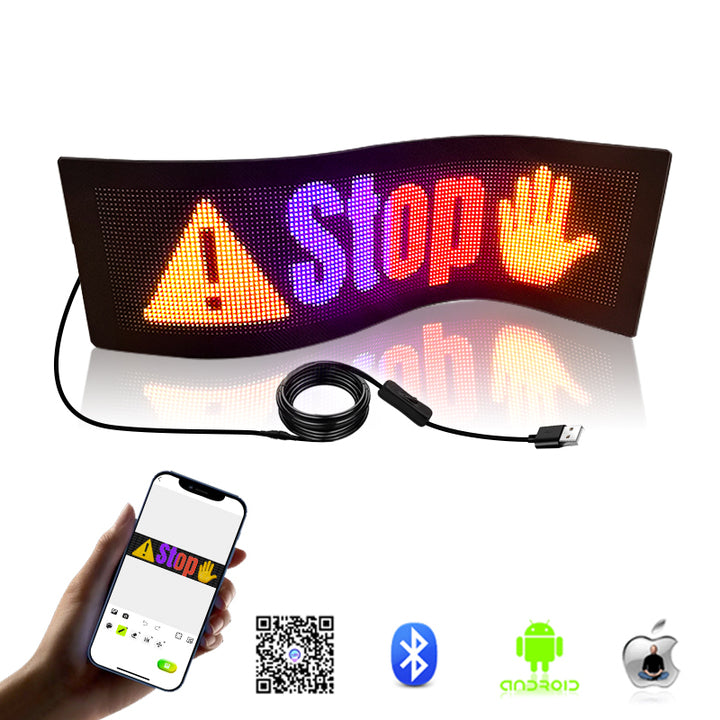 Smart APP Led Flexible Film Display Screen Car Rear Window Advertising Light Led Display Sign Board LED Matrix Panel Car Sign