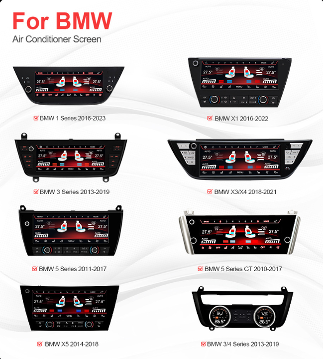 Applicable to the air Conditioning Display Screen and In-car LCD Screen for BMW 5 Series 2011-2017 F10