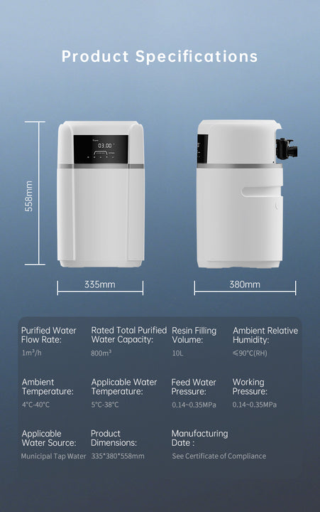 New Release Hunsdon Household Commercial Use Electric Automatic Water Softener Purifier Ion Exchange Resin 1T/H