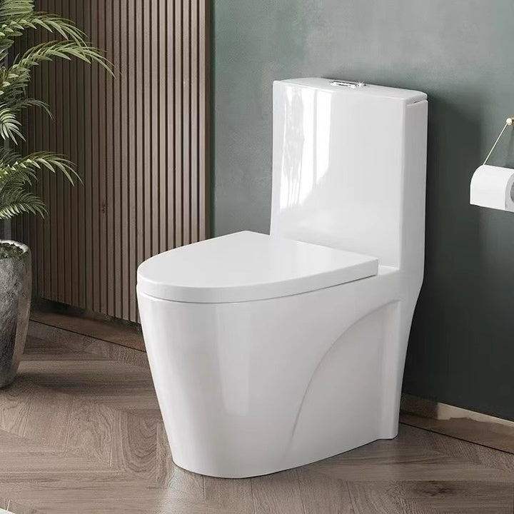 Hot-Selling Modern Comfortable Ceramic Siphonic One-Piece S-Trap Toilet