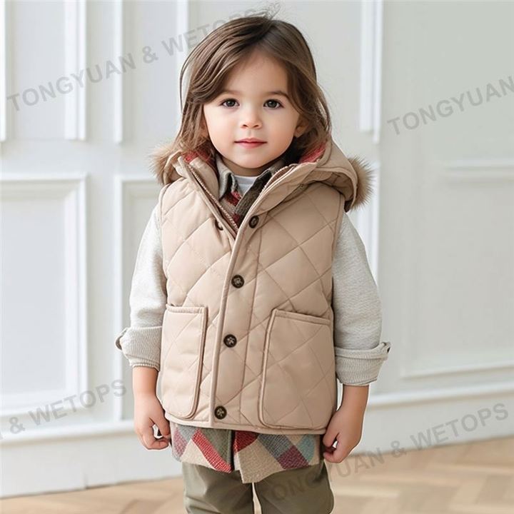 Fall Winter Boutiques Baby Girls Boys Sleeveless Kids Autumn Cashmere Vest With Thickened Down Cotton Jacket