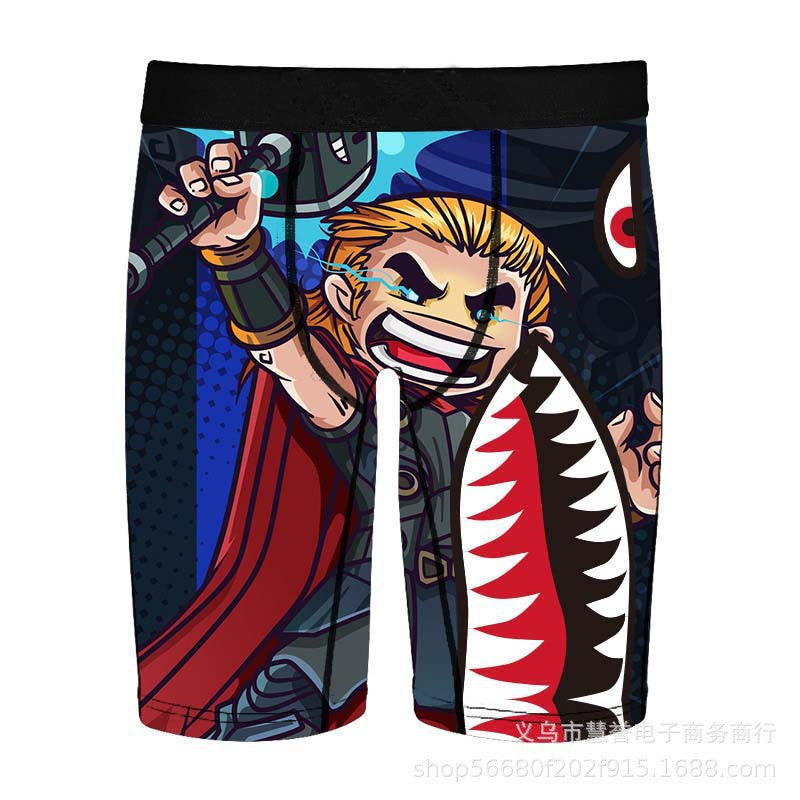 Oem Factory Quick Dry Long Boxers For Man Fashion Beach Swimsuits Full Printed Men Underwear