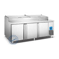 GN Size restaurant embraco compressor built in three door big fridge commerical pizza refrigerator
