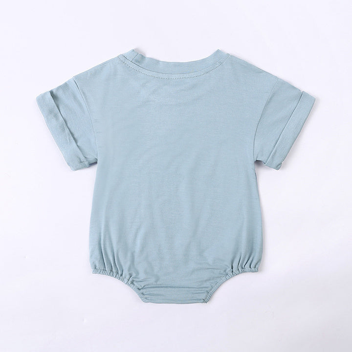 RTS Newborn Baby Bamboo Viscose Spandex Romper Infant Soft Fabric Short Sleeve Jumpsuit Toddler Summer Bubble Onesie OEM/ODM