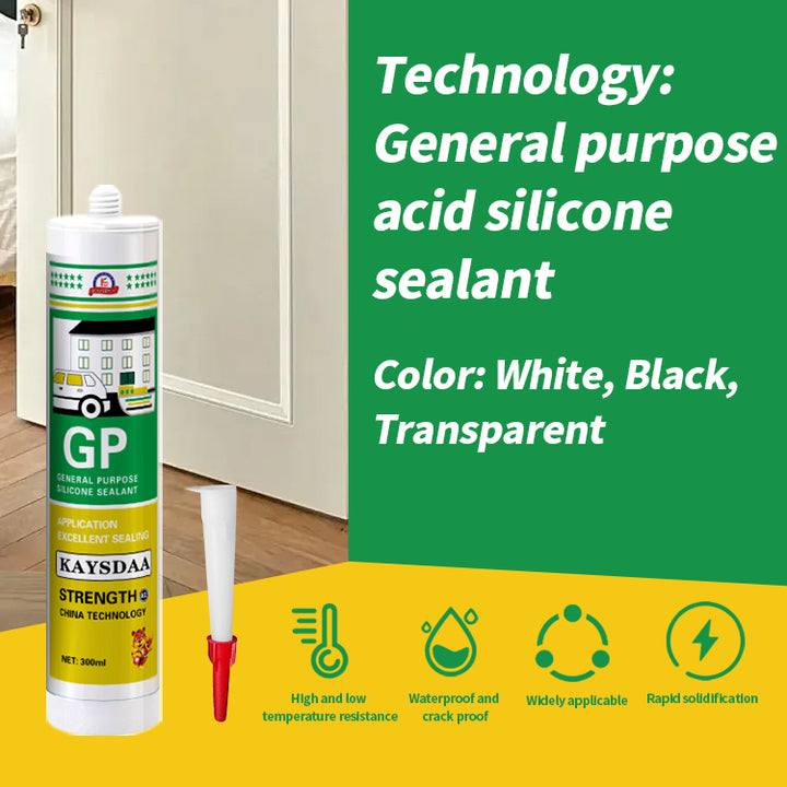 300ml General Purpose Silicone Sealant Weatherproof Acid Adhesive for Construction Transportation Acrylic GP Adhesive Packaged