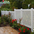 Plastic PVC Lattice Fence, Vinyl Fencing Panels With Post and Accessories in White, Customize