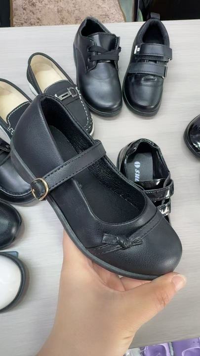 Children's Black Leather Shoes Children Students Soft Leather Soft Sole Single Shoes Wholesale School Shoes