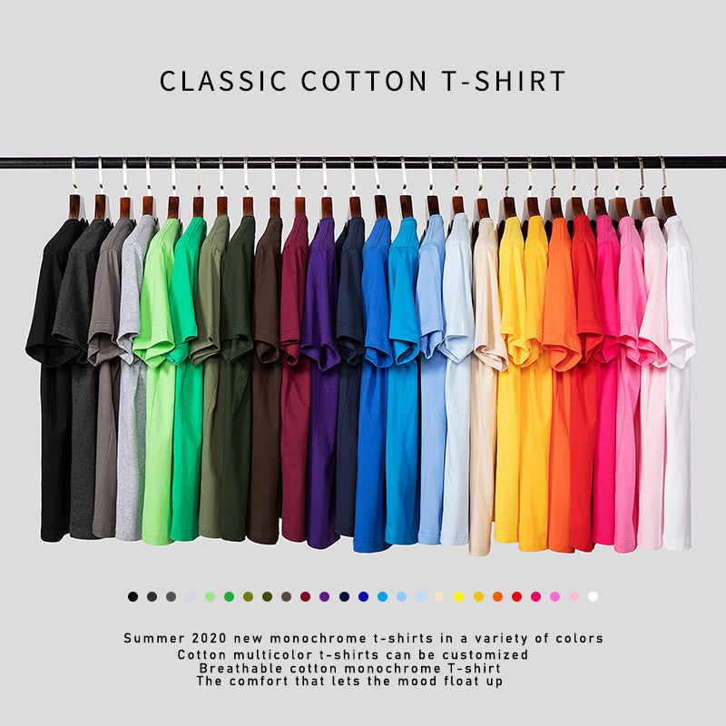 Wholesale Custom Your Brand Logo 100% Cotton Blank Men T Shirt Plain Casual Men's T-shirts