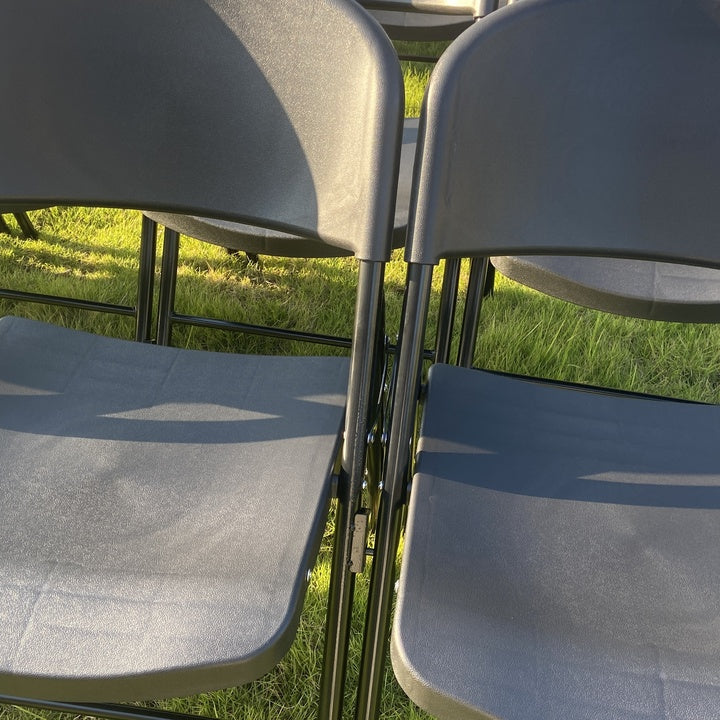 Cheap Strong Capacity Outdoor Garden Injection PP Plastic Portable Folding Chair-Bigger Size White/Black/Grey
