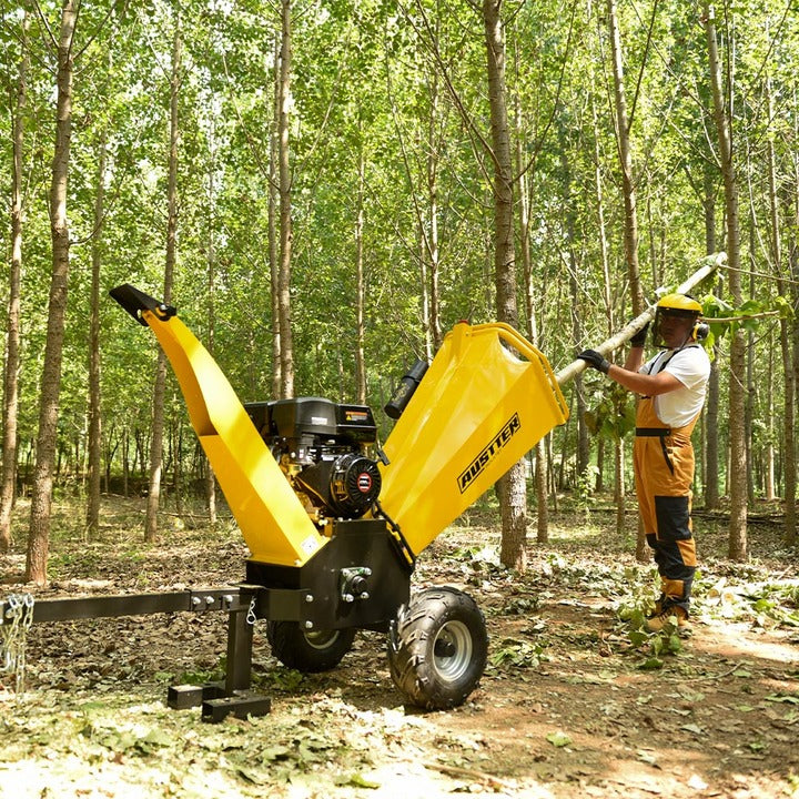 AUSTTER 15HP 420cc Gasoline Engine Powered 6 Inch Wood Chipper Garden Shredder Wood Drum Chipper Machine