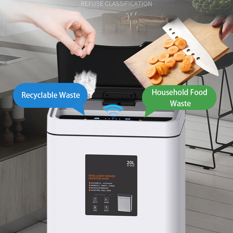 50L Household Kitchen Touchless Automatic Dustbin With Sensor Trash