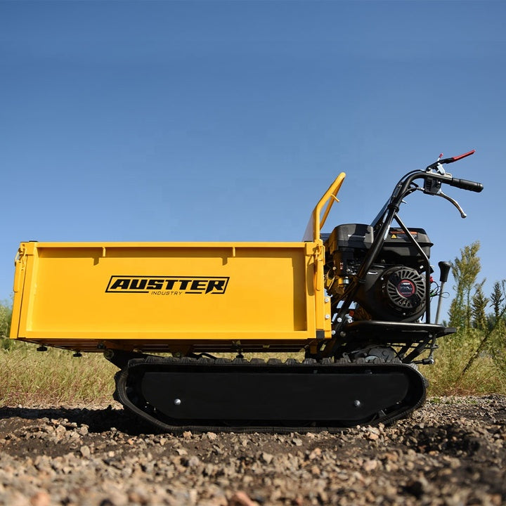 AUSTTER 500KG Self-Propelling Rubber Track Mini Transporter Dumper Hydraulic Power Barrow Crawler Tracked Mini Dumper