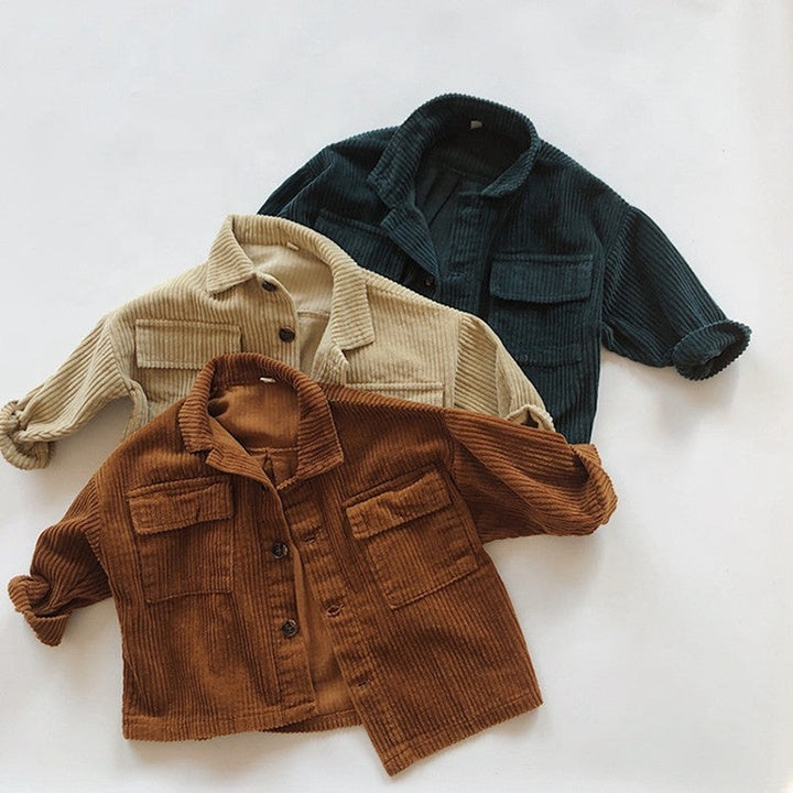 Wholesale Winter Coats Jaket for Kids Custom Logo Outwear Unisex Boys Corduroy Jackets