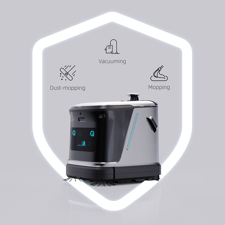Smart Intelligent Commercial Cleaning Robot with Automatic Self-Cleaning Vacuum Featuring Dust Pushing Floor Technology
