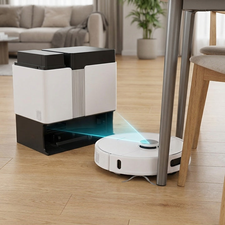 Robot Vacuum Cleaner Wet/Dry 20000Pa Suction 3-in-1 Sweeping Mopping for Garage & Hotel Use HEPA Filter App-Controlled