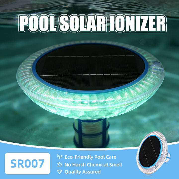 Solar Pool Purifier Solar Pool Ionizer With Dynamic Water Ripple LED Lights Easy Operation Design for Above Ground Pool Use