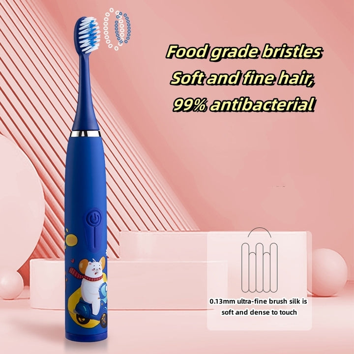Electric Toothbrush Battery Type Cartoon Smart Children Toothbrushes for 3-15 Year Old Kids Waterproof Electric Child Toothbrush