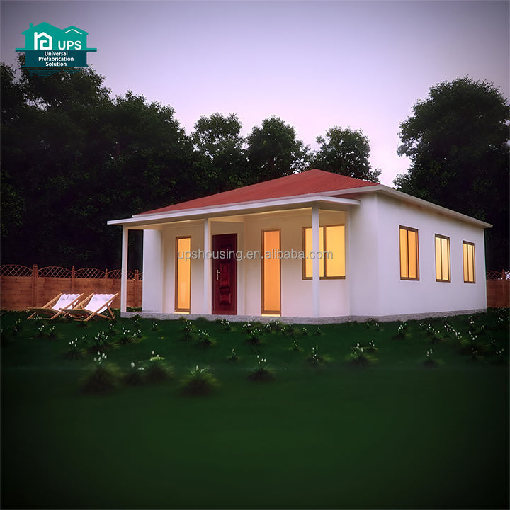 Best-selling Three Bedroom Sandwich Panel Prefabricated Villa Houses with Waterproof Feature and Modern Design for Carport Use