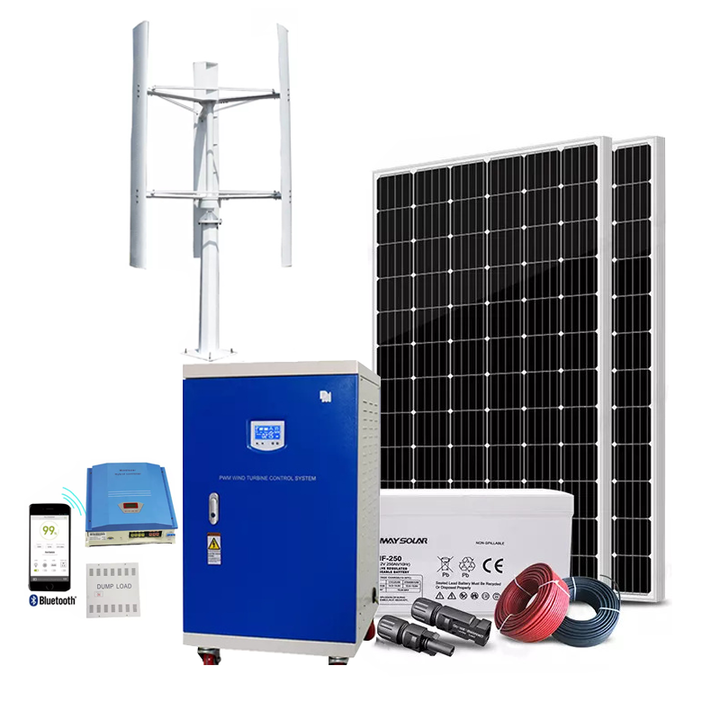 10KW Wind Turbine 5KW Solar Energy Systems Hybrid Solar Wind Power System MPPT Controller Lithium Ion Battery for Home Use