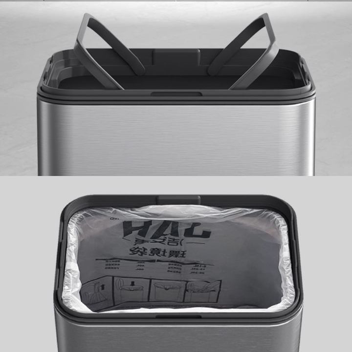 ELPHECO 30L Indoor Household Smart Rectangle Trash Can Wings-Open Design with Trash Bag Fixer for Kitchen & Office Use