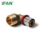 IFAN Easy Assemble PEX Fittings 16-32MM OEM ODM Red Male Female Socket Elbow Tee Brass Press Fitting