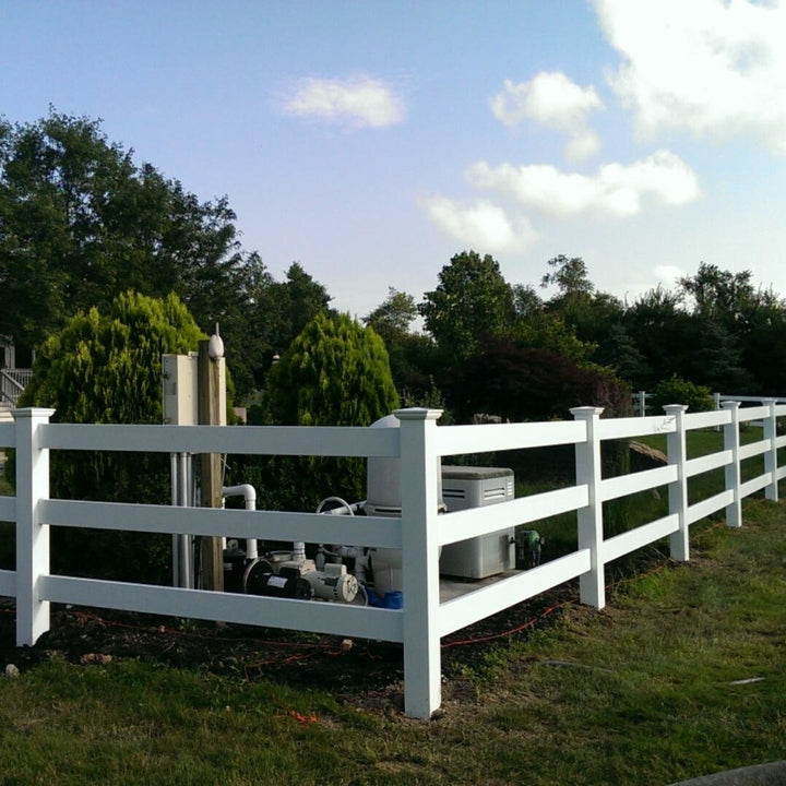 Cattle Vinyl 3 Rails PVC Cow Farm Fencing, Vinyl 3 Rail Horse Paddock Farm Fence Post, PVC Ranch Rail Horse Fences