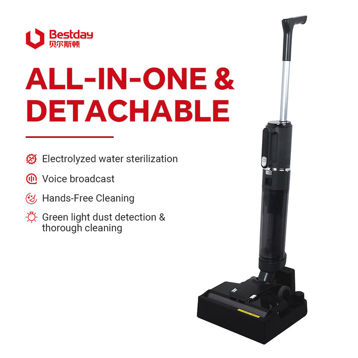 Deep Cleaning Cordless Wet Dry Vacuum Cleaner Smart Floor Washer with Self Cleaning LED Display for Hardwood Tile Floors