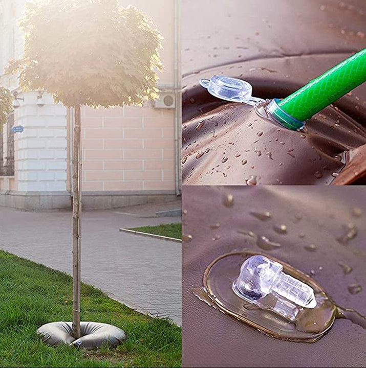 PVC Tree Watering Bag/Ring with Deep Root & Low-Profile Slow Release for Planted Multi-Trunk or Evergreen Trees