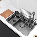 New Design SUS304 Stainless Steel Single Kitchen Sink Large Japanese Style Multifunctional Dishwashing Sink Square Single Hole